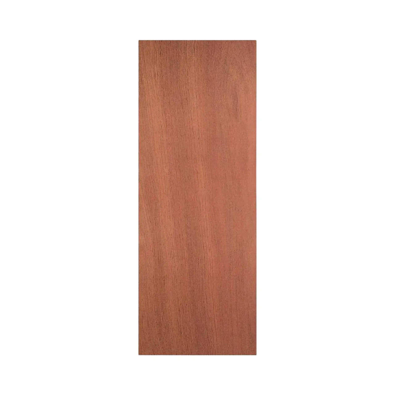 The 30 in. x 80 in. Unfinished Smooth Flush Hardwood Solid Core Composite Interior Door Slab by Go Build, The Fastest Way To Build, stands vertically on a white background, showcasing its even surface.